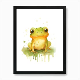 A Frog  Watercolour In Autumn Colours 3 Art Print