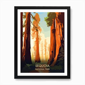 Sequoia National Park Travel Poster Illustration Style Art Print