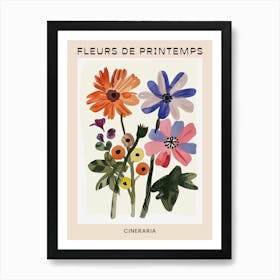 Spring Floral French Poster  Cineraria 5 Art Print
