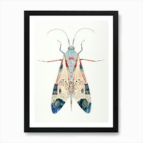 Colourful Insect Illustration Lacewing 17 Art Print
