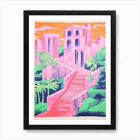 Monaco In Risograph Style 2 Art Print