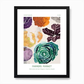 Cabbage Vegetables Farmers Market 4 Mercado De San Miguel, Madrid, Spain Art Print