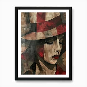 Woman In Red Hat 5 Art Print