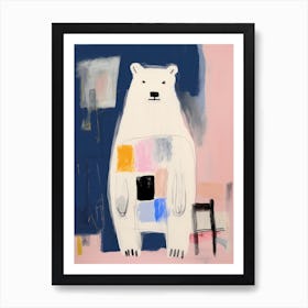 Playful Illustration Of Polar Bear For Kids Room 4 Art Print