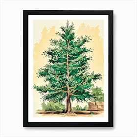 Cedar Tree Storybook Illustration 3 Poster