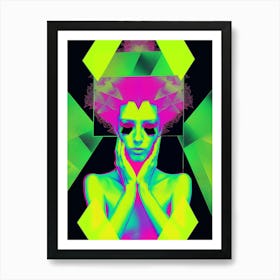 Funky woman, bright, "Fuck Today" Art Print