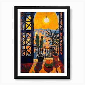 Window View Of Marrakech In The Style Of Fauvist 4 Art Print