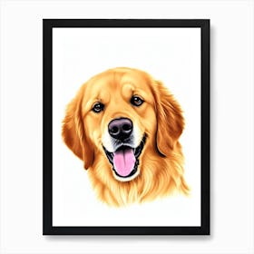 Golden Retriever Illustration Dog Art Print