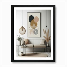 boho circlesl Abstract Print Art Print