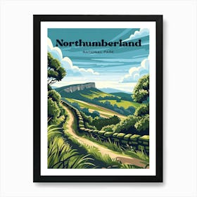 Northumberland National Park England Travel Art Illustration Art Print