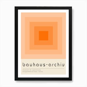 Orange Gradient Squares Bauhaus Art Print