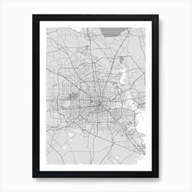 Houston City Map Art Print