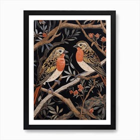 Art Nouveau Birds Poster Partridge 1 Art Print