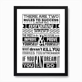 Rules To Success Vintage Art Print