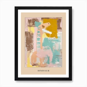 Muted Peach Pastels Dinosaur Poster Art Print