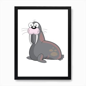 Cartoon Walrus Art Print