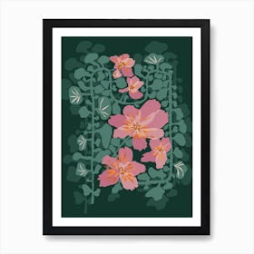 Orchids Shadow Green Notes Art Print