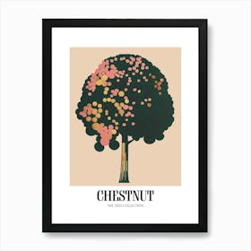 Chestnut Tree Colourful Illustration 4 Poster Art Print