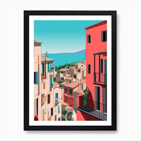 Cinque Terre, Italy, Bold Outlines 1 Art Print