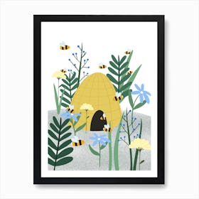 Buzzing Beehive Art Print