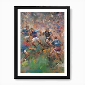 Rugby In The Style Of Monet 1 Art Print