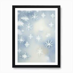 Winter, Snowflakes, Rothko Neutral Art Print
