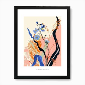 Colourful Flower Illustration Poster Forget Me Not 1 Art Print