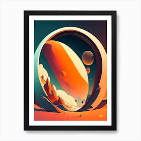 Orbit Comic Space Space Art Print