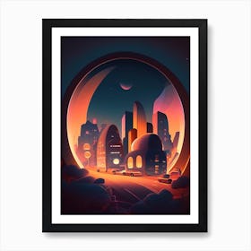 Light Pollution Comic Space Space Art Print