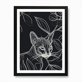 Oriental Shorthair Cat Minimalist Illustration 1 Art Print