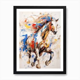 A Horse Painting In The Style Of Abstract Expressionist Techniques 2 Art Print