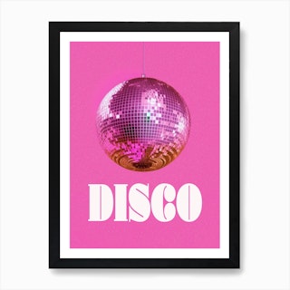 Disco Ball Pink Art Print