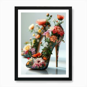 Floral Shoes Art Print