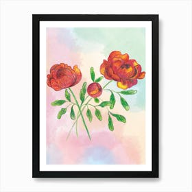 Watercolor Flowers 3 Art Print