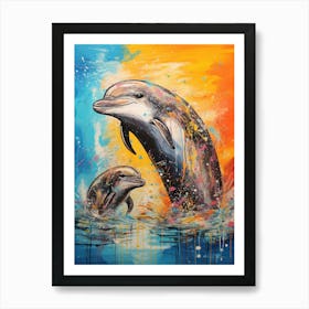 Dolphin Abstract Pop Art 3 Art Print