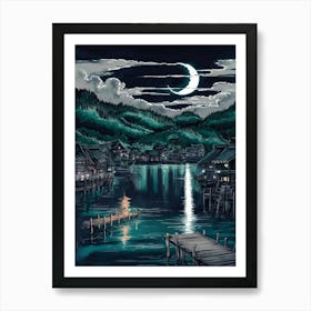 Moonlight Over Azure Art Print