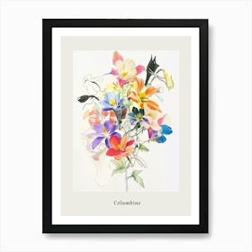 Columbine 2 Collage Flower Bouquet Poster Art Print