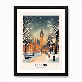 Winter Night  Travel Poster London United Kingdom 5 Art Print