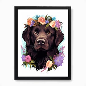 Newfoundland Portrait With A Flower Crown, Matisse Painting Style 1 Art Print