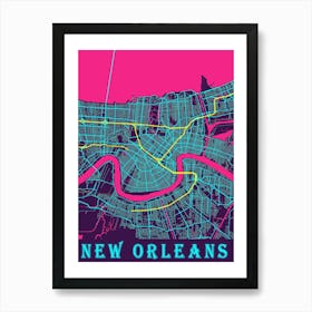 New Orleans Map Poster 1 Art Print