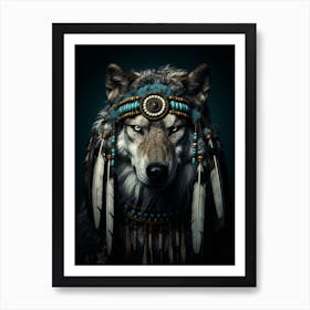 Indian Wolf Native American 3 Art Print
