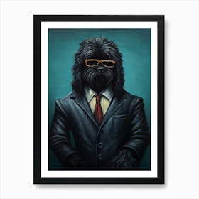 Gangster Dog Black Russian Terrier 4 Art Print