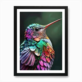 Colorful Hummingbird 3 Art Print