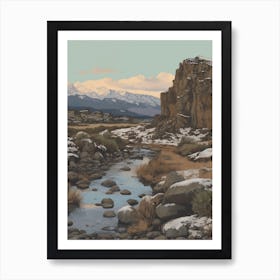 Vintage Winter Illustration Iceland 2 Art Print