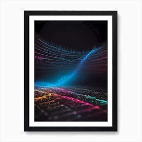 Abstract Background With Colorful Lines Art Print