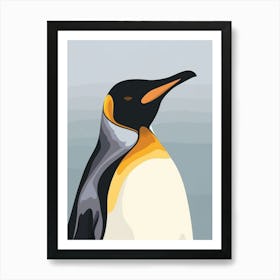 Emperor Penguin Salisbury Plain Minimalist Illustration 4 Art Print