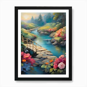 Bridge Over The Stream Art Print