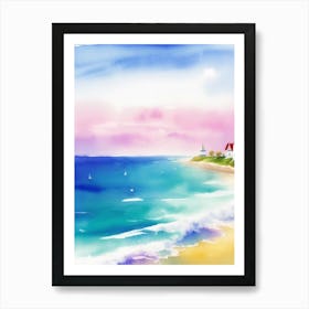 Watercolor Of A Beach Art Print