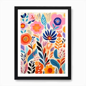 Flowers 58, Matisse style, Floral texture Art Print