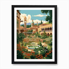 Tivoli Gardens Italy Gardens Illustration 1  Art Print